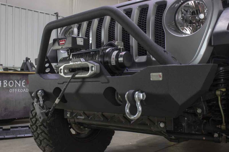 Jeep Gladiator JT Front Bumper - Fishbone Offroad - Mako Front - Black textured powder coat - `20-`27